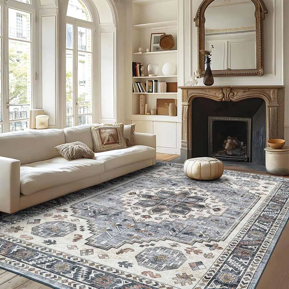 Mcadore 9'x12' Vintage Washable Rug - Soft &amp; Stylish Home Rug