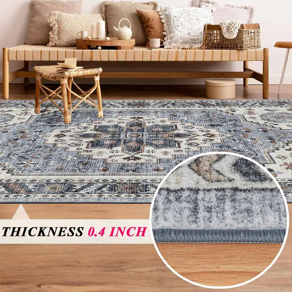 Mcadore 9'x12' Vintage Washable Rug - Soft &amp; Stylish Home Rug