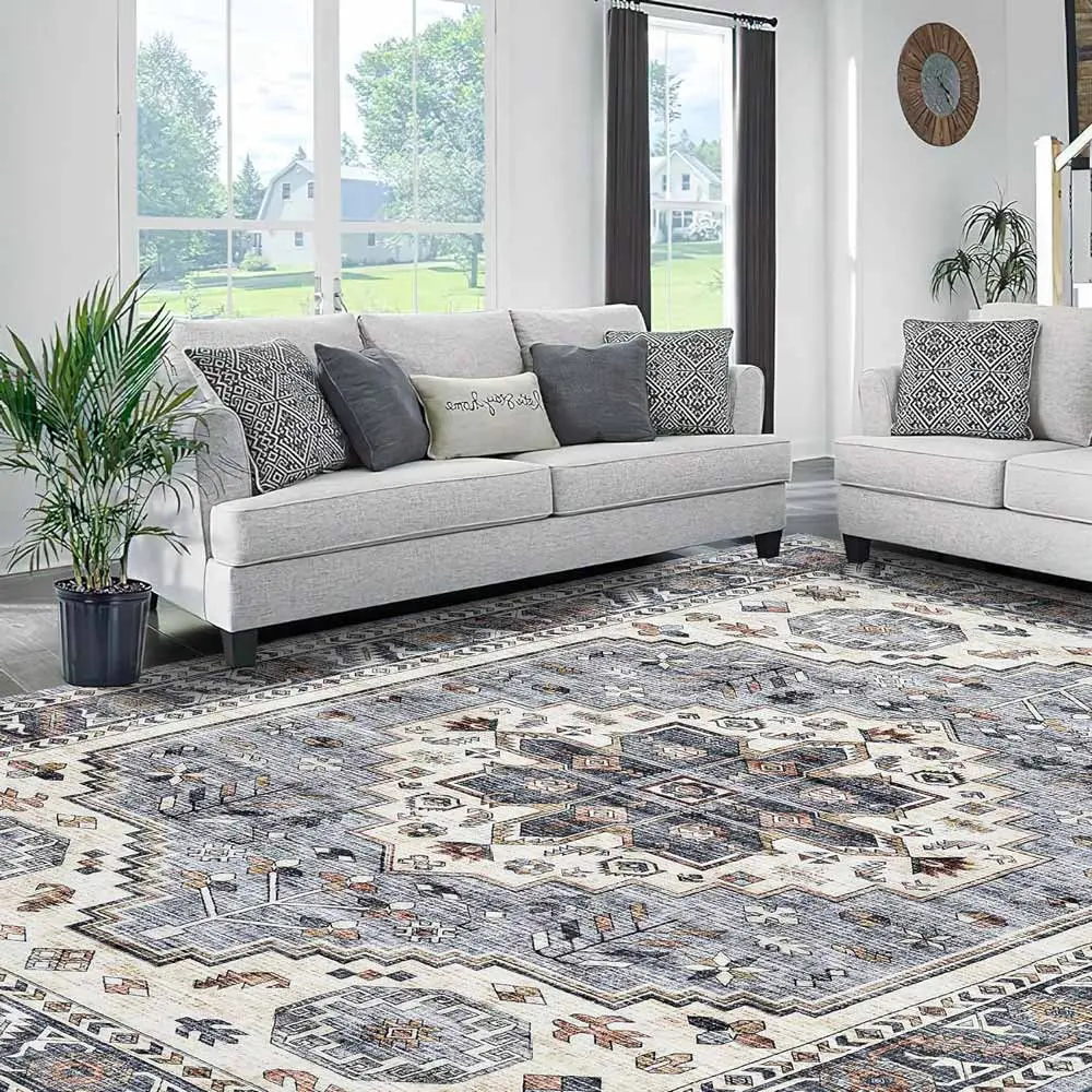 Mcadore 9'x12' Vintage Washable Rug - Soft &amp; Stylish Home Rug