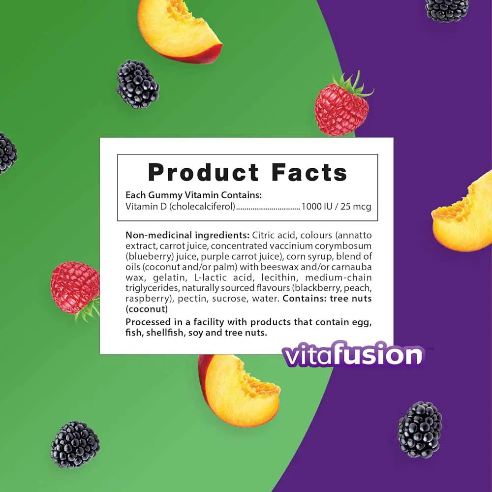 Vitafusion D3 Gummies 1000 IU, 150 Ct, 5 Mo Supply