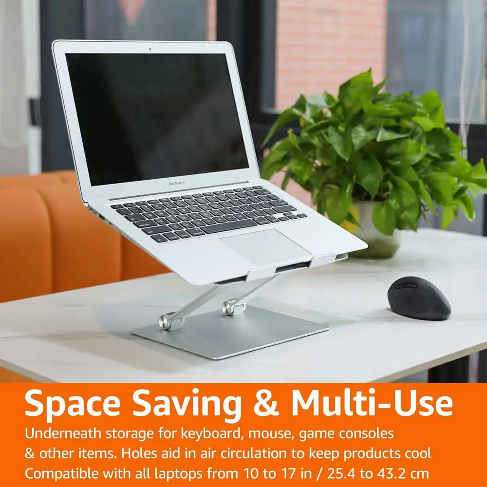 Amazon Basics Ergonomic and Foldable Laptop Stand for Desk
