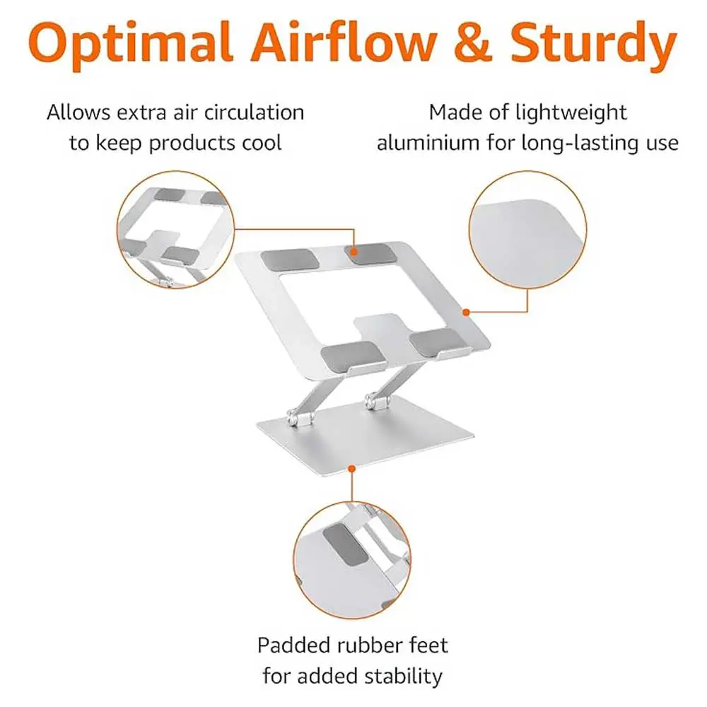 Amazon Basics Ergonomic and Foldable Laptop Stand for Desk
