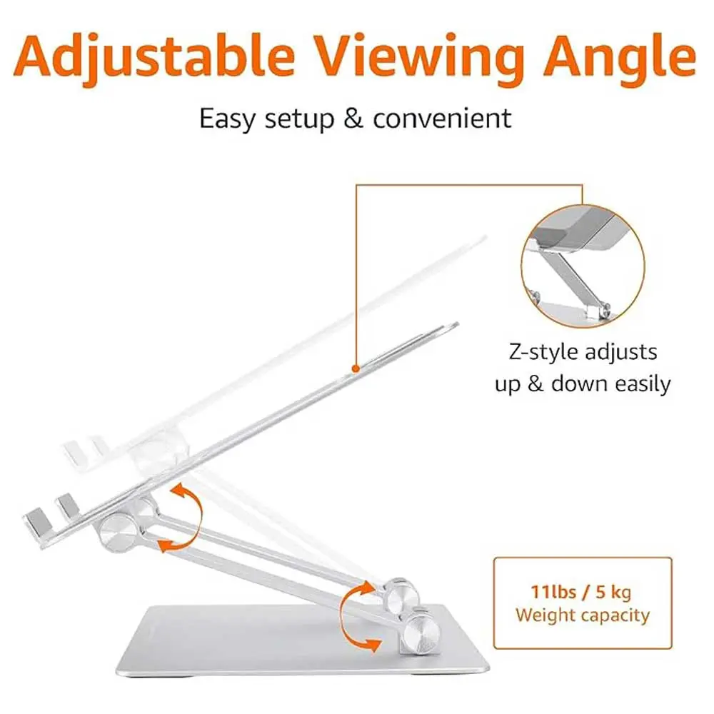 Amazon Basics Ergonomic and Foldable Laptop Stand for Desk