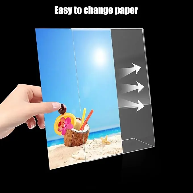 Clear Acrylic 5x7 Sign Holders – 6 Pack Display Set