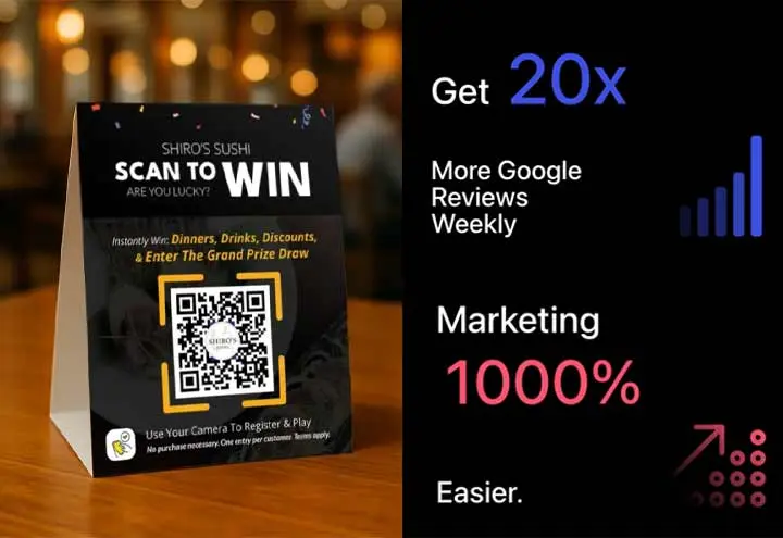 Grow Google Reviews & Customer List with QRspin